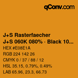 Code couleur: J+S Rasterfaecher - J+S 060K 080% · Black 10% | qconv.com