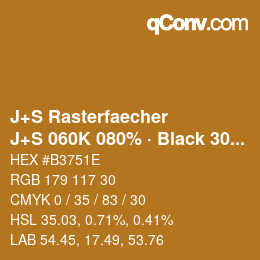 カラーコード: J+S Rasterfaecher - J+S 060K 080% · Black 30% | qconv.com