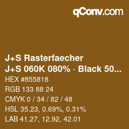 Farbcode: J+S Rasterfaecher - J+S 060K 080% · Black 50% | qconv.com