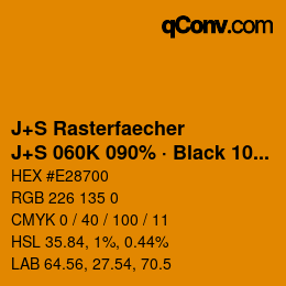 カラーコード: J+S Rasterfaecher - J+S 060K 090% · Black 10% | qconv.com