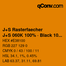 Farbcode: J+S Rasterfaecher - J+S 060K 100% · Black 10% | qconv.com