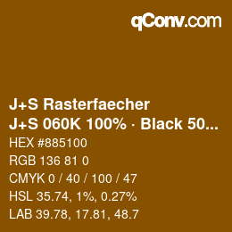Farbcode: J+S Rasterfaecher - J+S 060K 100% · Black 50% | qconv.com