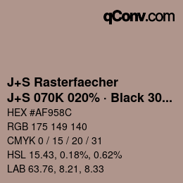 Farbcode: J+S Rasterfaecher - J+S 070K 020% · Black 30% | qconv.com