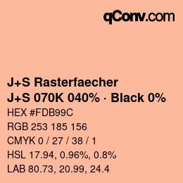 Farbcode: J+S Rasterfaecher - J+S 070K 040% · Black 0% | qconv.com