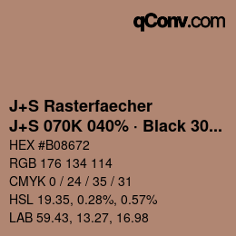 Farbcode: J+S Rasterfaecher - J+S 070K 040% · Black 30% | qconv.com