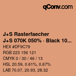Farbcode: J+S Rasterfaecher - J+S 070K 050% · Black 10% | qconv.com