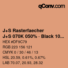 Color code: J+S Rasterfaecher - J+S 070K 050% · Black 10% | qconv.com