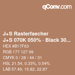 Farbcode: J+S Rasterfaecher - J+S 070K 050% · Black 30% | qconv.com