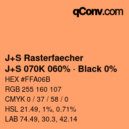 Farbcode: J+S Rasterfaecher - J+S 070K 060% · Black 0% | qconv.com