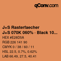 Farbcode: J+S Rasterfaecher - J+S 070K 060% · Black 10% | qconv.com