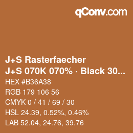 Farbcode: J+S Rasterfaecher - J+S 070K 070% · Black 30% | qconv.com