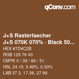 Farbcode: J+S Rasterfaecher - J+S 070K 070% · Black 50% | qconv.com