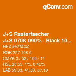 Farbcode: J+S Rasterfaecher - J+S 070K 090% · Black 10% | qconv.com