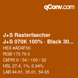 Farbcode: J+S Rasterfaecher - J+S 070K 100% · Black 30% | qconv.com
