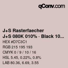Code couleur: J+S Rasterfaecher - J+S 080K 010% · Black 10% | qconv.com