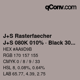 Code couleur: J+S Rasterfaecher - J+S 080K 010% · Black 30% | qconv.com