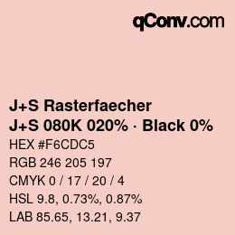 Farbcode: J+S Rasterfaecher - J+S 080K 020% · Black 0% | qconv.com