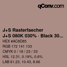 Farbcode: J+S Rasterfaecher - J+S 080K 030% · Black 30% | qconv.com