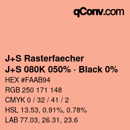 Farbcode: J+S Rasterfaecher - J+S 080K 050% · Black 0% | qconv.com