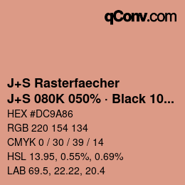 Code couleur: J+S Rasterfaecher - J+S 080K 050% · Black 10% | qconv.com