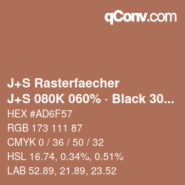 Farbcode: J+S Rasterfaecher - J+S 080K 060% · Black 30% | qconv.com