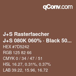 Farbcode: J+S Rasterfaecher - J+S 080K 060% · Black 50% | qconv.com