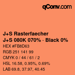 Farbcode: J+S Rasterfaecher - J+S 080K 070% · Black 0% | qconv.com