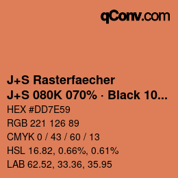Farbcode: J+S Rasterfaecher - J+S 080K 070% · Black 10% | qconv.com