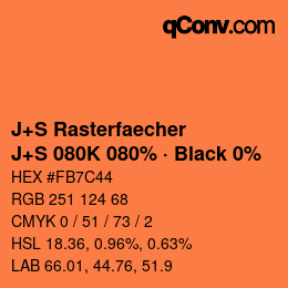Farbcode: J+S Rasterfaecher - J+S 080K 080% · Black 0% | qconv.com