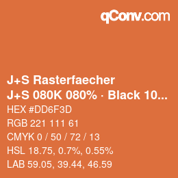 Code couleur: J+S Rasterfaecher - J+S 080K 080% · Black 10% | qconv.com