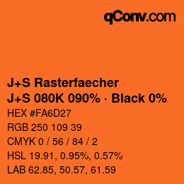 Farbcode: J+S Rasterfaecher - J+S 080K 090% · Black 0% | qconv.com