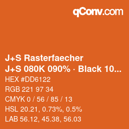 Farbcode: J+S Rasterfaecher - J+S 080K 090% · Black 10% | qconv.com