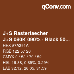 Color code: J+S Rasterfaecher - J+S 080K 090% · Black 50% | qconv.com