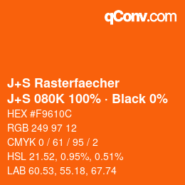 Farbcode: J+S Rasterfaecher - J+S 080K 100% · Black 0% | qconv.com