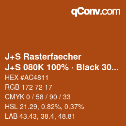カラーコード: J+S Rasterfaecher - J+S 080K 100% · Black 30% | qconv.com