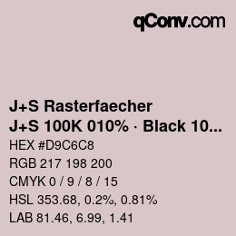 Code couleur: J+S Rasterfaecher - J+S 100K 010% · Black 10% | qconv.com