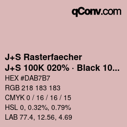 Code couleur: J+S Rasterfaecher - J+S 100K 020% · Black 10% | qconv.com