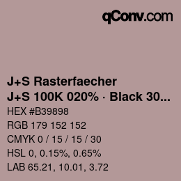 Code couleur: J+S Rasterfaecher - J+S 100K 020% · Black 30% | qconv.com