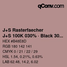 カラーコード: J+S Rasterfaecher - J+S 100K 030% · Black 30% | qconv.com