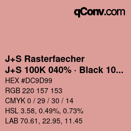 Farbcode: J+S Rasterfaecher - J+S 100K 040% · Black 10% | qconv.com
