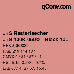 カラーコード: J+S Rasterfaecher - J+S 100K 050% · Black 10% | qconv.com