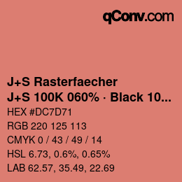 Code couleur: J+S Rasterfaecher - J+S 100K 060% · Black 10% | qconv.com