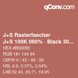 Code couleur: J+S Rasterfaecher - J+S 100K 060% · Black 30% | qconv.com