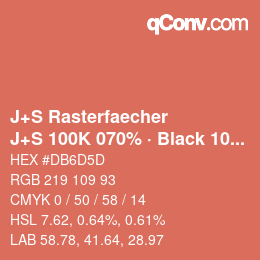 カラーコード: J+S Rasterfaecher - J+S 100K 070% · Black 10% | qconv.com