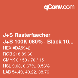 Farbcode: J+S Rasterfaecher - J+S 100K 080% · Black 10% | qconv.com