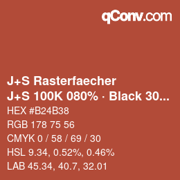 Farbcode: J+S Rasterfaecher - J+S 100K 080% · Black 30% | qconv.com