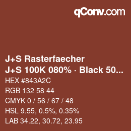 カラーコード: J+S Rasterfaecher - J+S 100K 080% · Black 50% | qconv.com