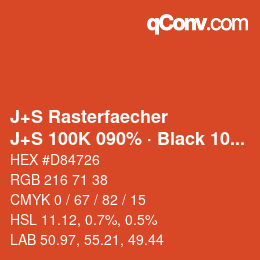 Farbcode: J+S Rasterfaecher - J+S 100K 090% · Black 10% | qconv.com