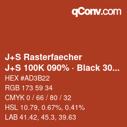 Farbcode: J+S Rasterfaecher - J+S 100K 090% · Black 30% | qconv.com