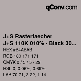 Farbcode: J+S Rasterfaecher - J+S 110K 010% · Black 30% | qconv.com